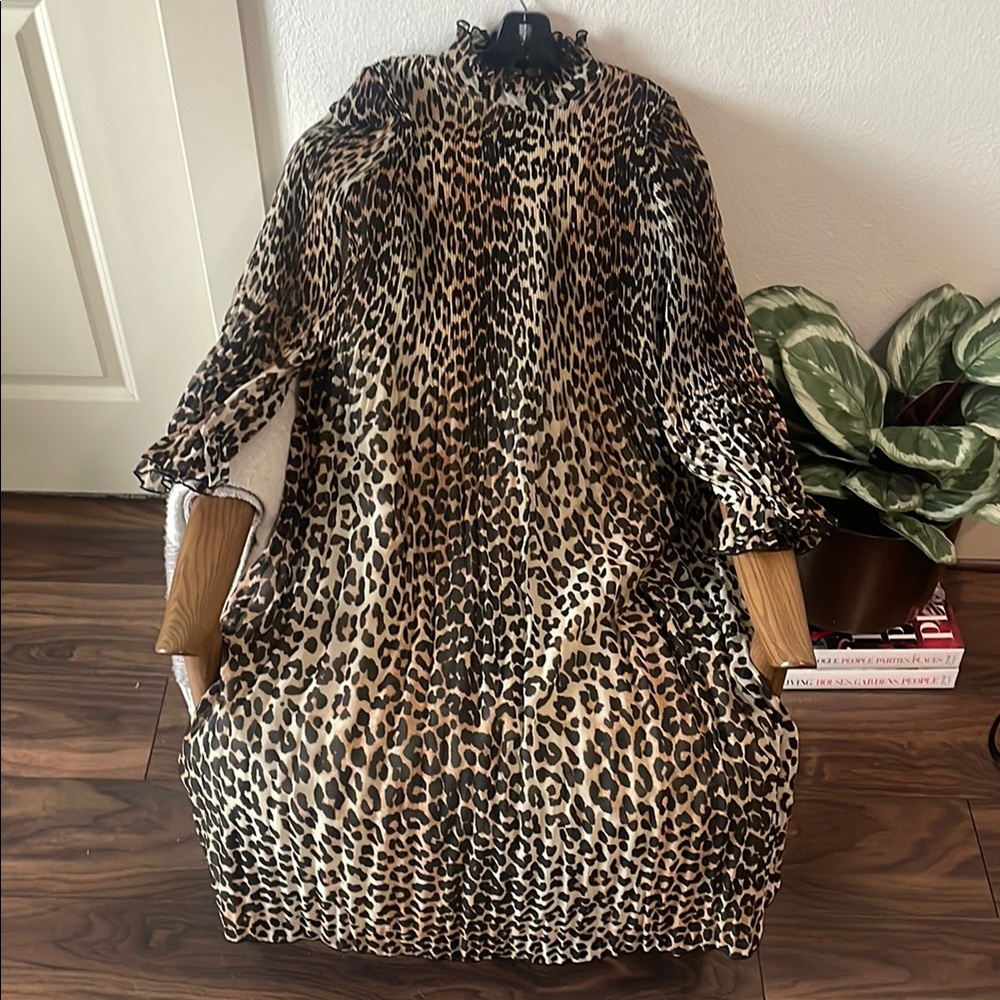 Ganni Leopard Print Long Dress
